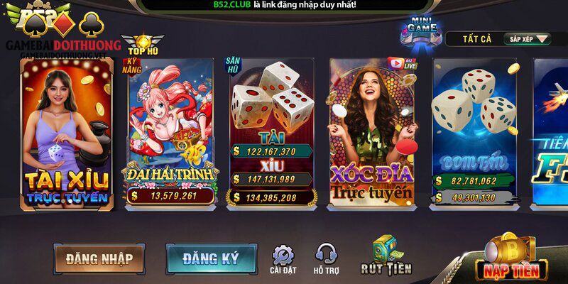 Cổng game B52Club với đa dạng game cá cược