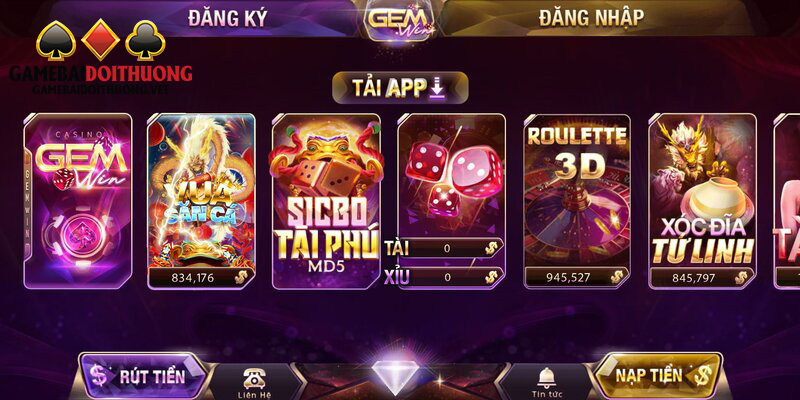 Cổng game Gem Win đẳng cấp